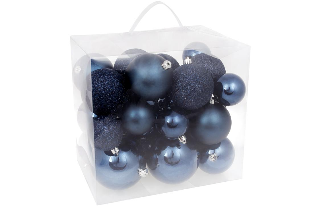 Набор новогодних шаров BonaDi пластик 26 шт. D 10/8/6 см (147-781)