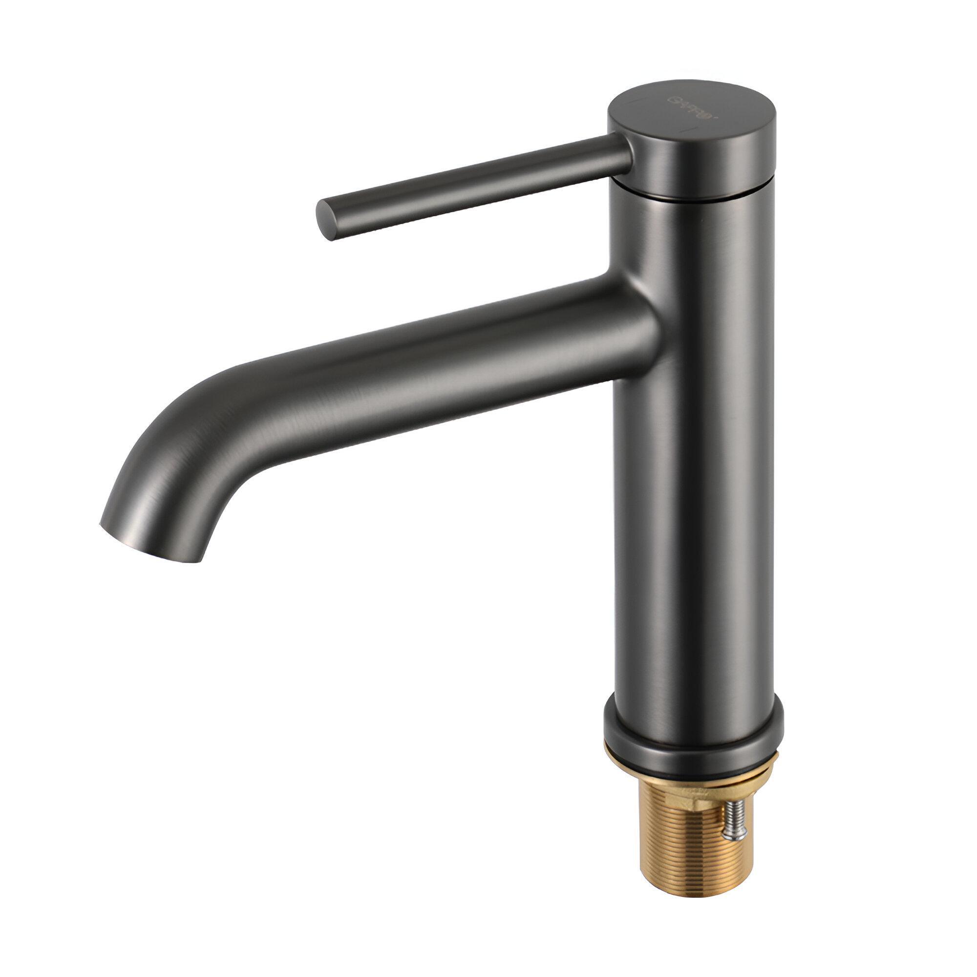 Смеситель для раковины Gappo G1006-9 однорычажный латунь Серый (SQ-1046760)