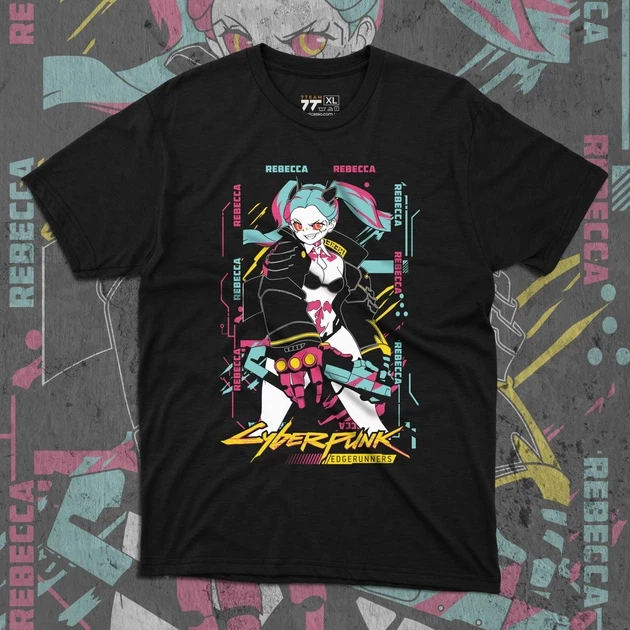 Футболка мужская с принтом Cyber Punk Rebecca 2 р. 48 (Anime1020)