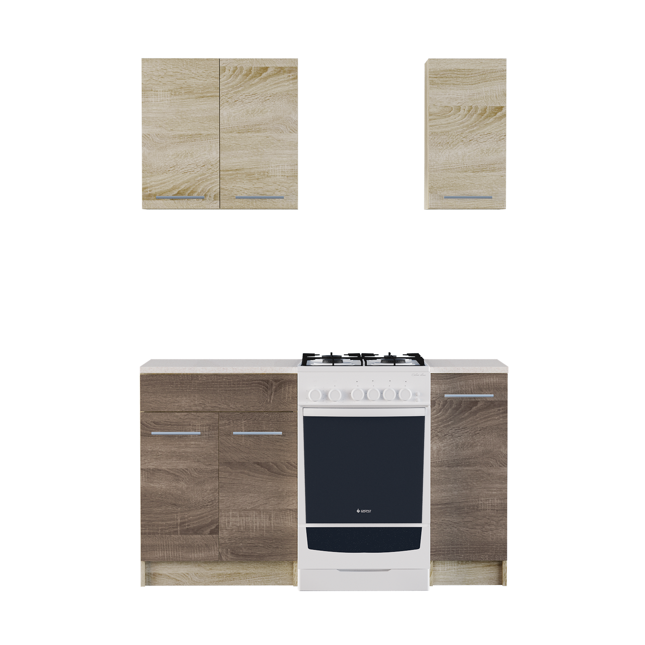 Кухня Еверест ЭКО-902 со столешницей 0,9 м Сонома/Трюфель (ЕК-27105.01)