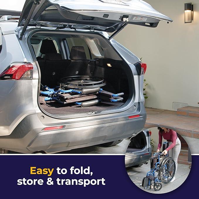 Інвалідний візок Drive Medical Folding Wheelchair with Folding Footrests and Folding Armrests - фото 5 Інвалідний візок Drive Medical Folding Wheelchair with Folding Footrests and Folding Armrests - фото 5