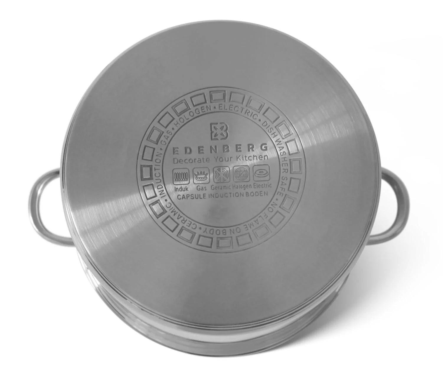 Кастрюля с крышкой Edenberg EB-541 с индукционным дном нержавеющая сталь 4 л 18x16 см (27922472) - фото 3 Кастрюля с крышкой Edenberg EB-541 с индукционным дном нержавеющая сталь 4 л 18x16 см (27922472) - фото 3