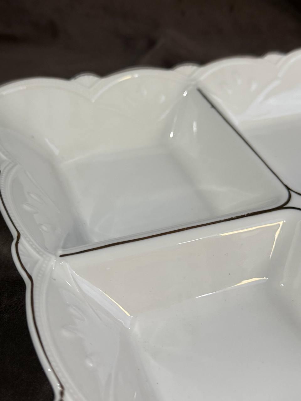 Менажниця керамічна YIWU HP-20-27 4-х секційна 25 см Білий (HP-20-27) - фото 3 Менажниця керамічна YIWU HP-20-27 4-х секційна 25 см Білий (HP-20-27) - фото 3