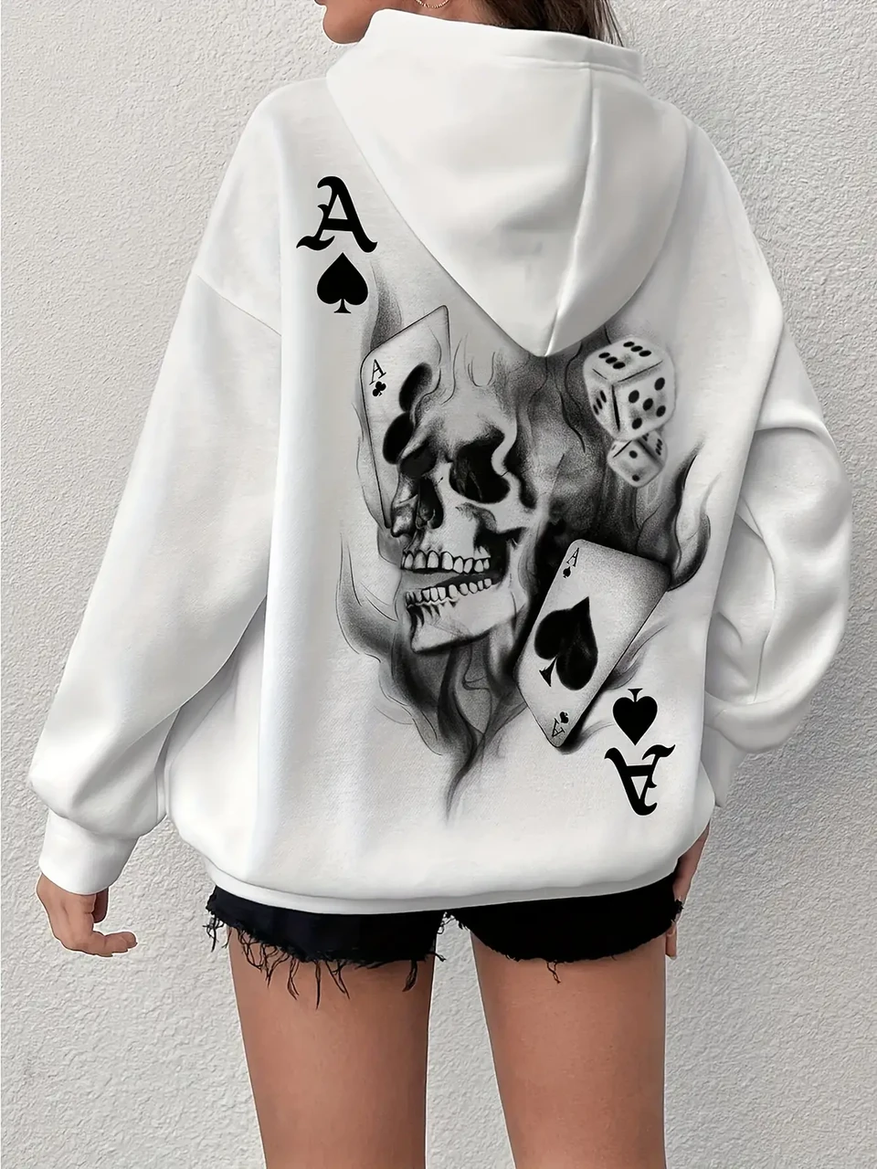 Худи женское с принтом Pin-000-2731 XXXL Белый (2700321921)