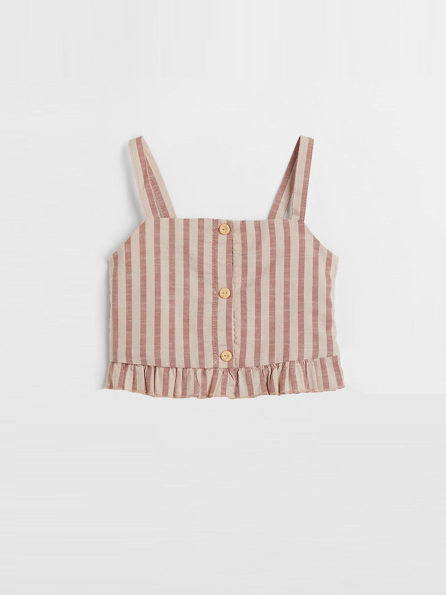 Майка H&M Смужка р. 110 см Бежево-коричневий (A26099908841)