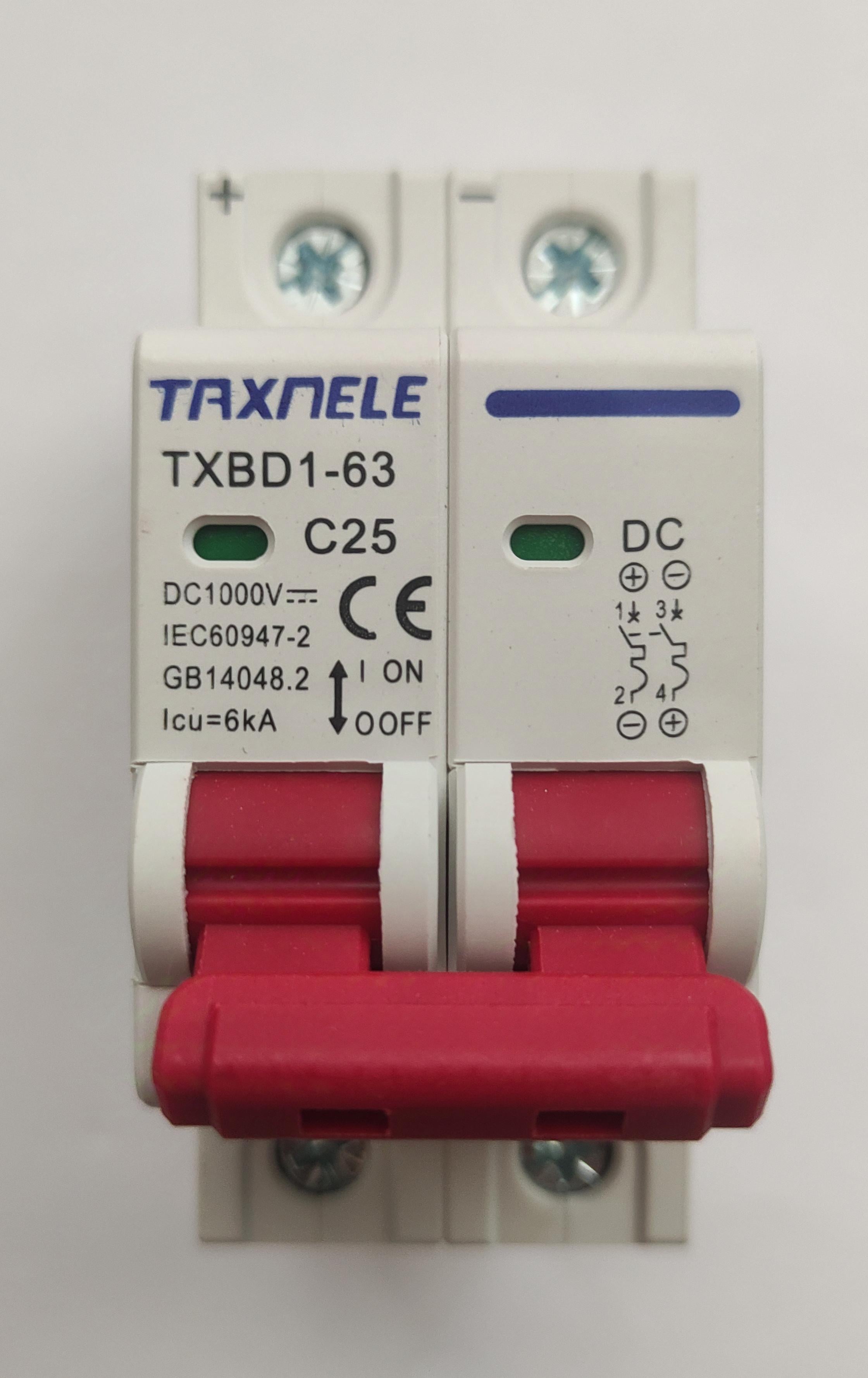 Автомат TAXNELE DC C25 2P 1000V 6kA TXBD1-63 (1202)