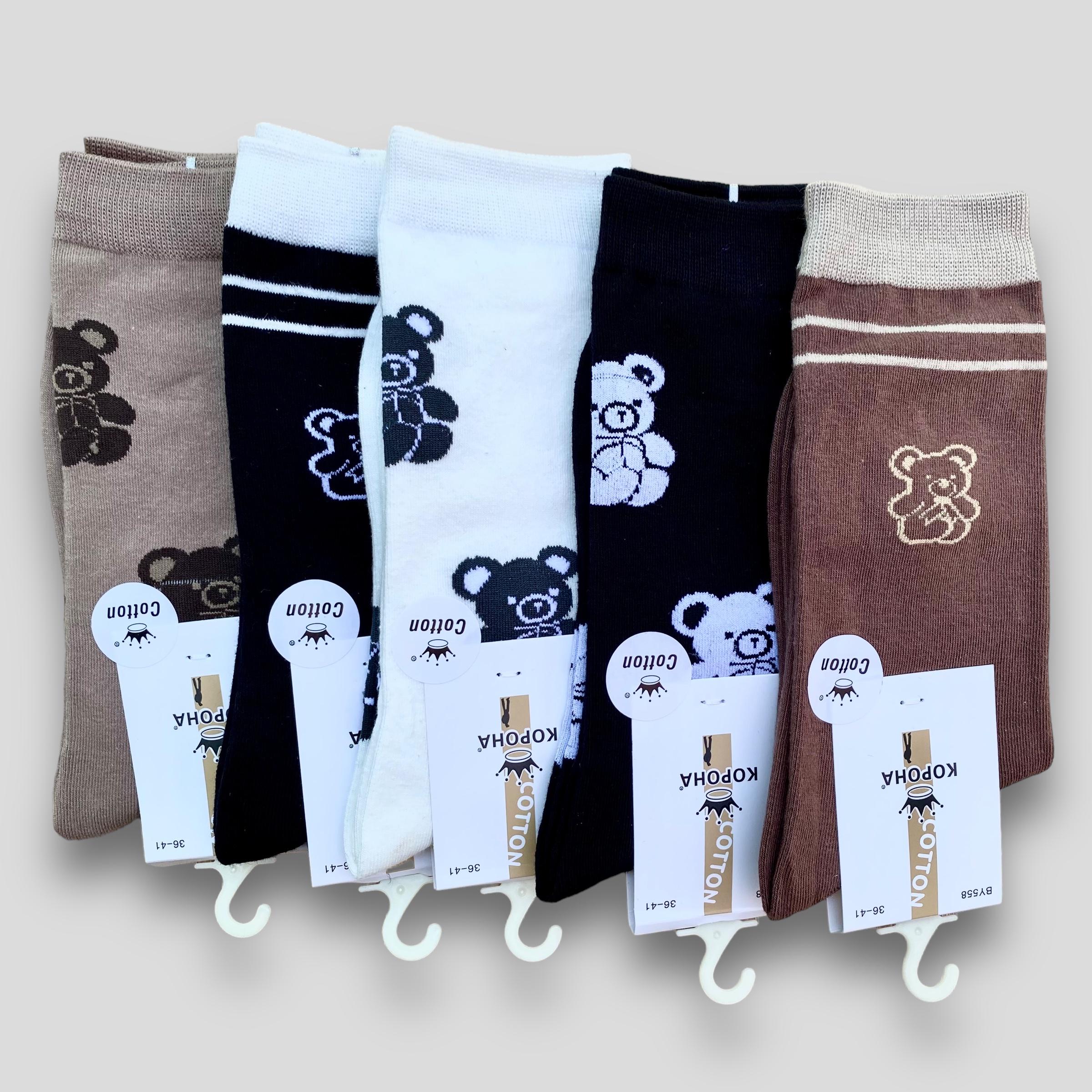 Носки женские с Корона медвежатами высокие р. 36-41 5 пар (BY558-25) Носки женские с Корона медвежатами высокие р. 36-41 5 пар (BY558-25)