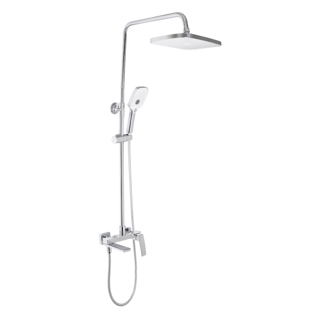 Душевая система с изливом Qtap Tern k30 универсальная на три потребителя Chrome (47592)