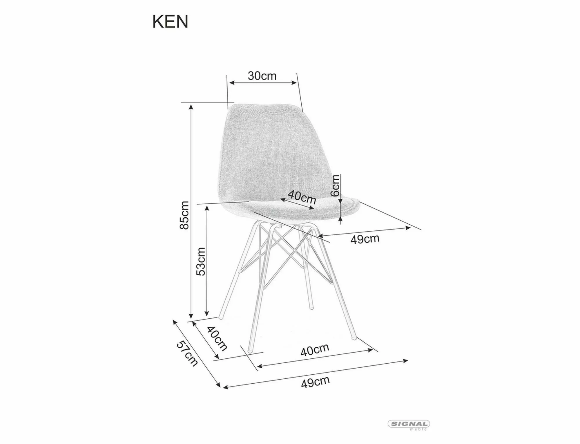 Стул кухонный Signal KEN BREGO Черный/Бежевый (13276319) - фото 2