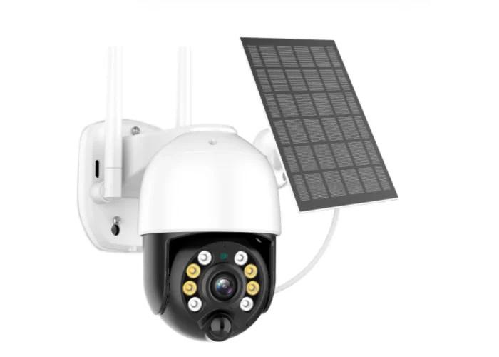 Камера видеонаблюдения 4G уличная PTZ IP на солнечной батарее 3MP под Sim-карту поворотная внешняя (N-1361)