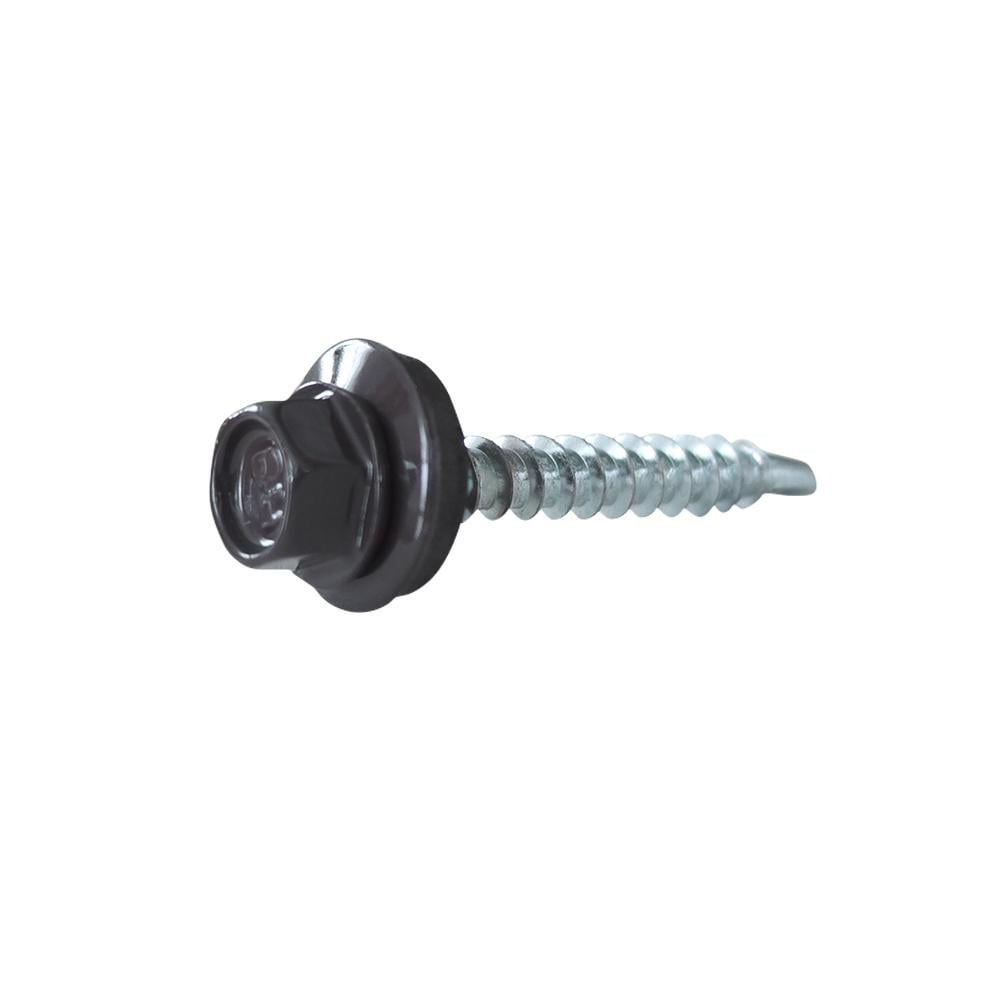 Саморіз покрівельний по дереву INFO-GLOBAL 4,80х35 мм з гумовою шайбою EPDM RAL 8019 Темно-коричневий (31946554)