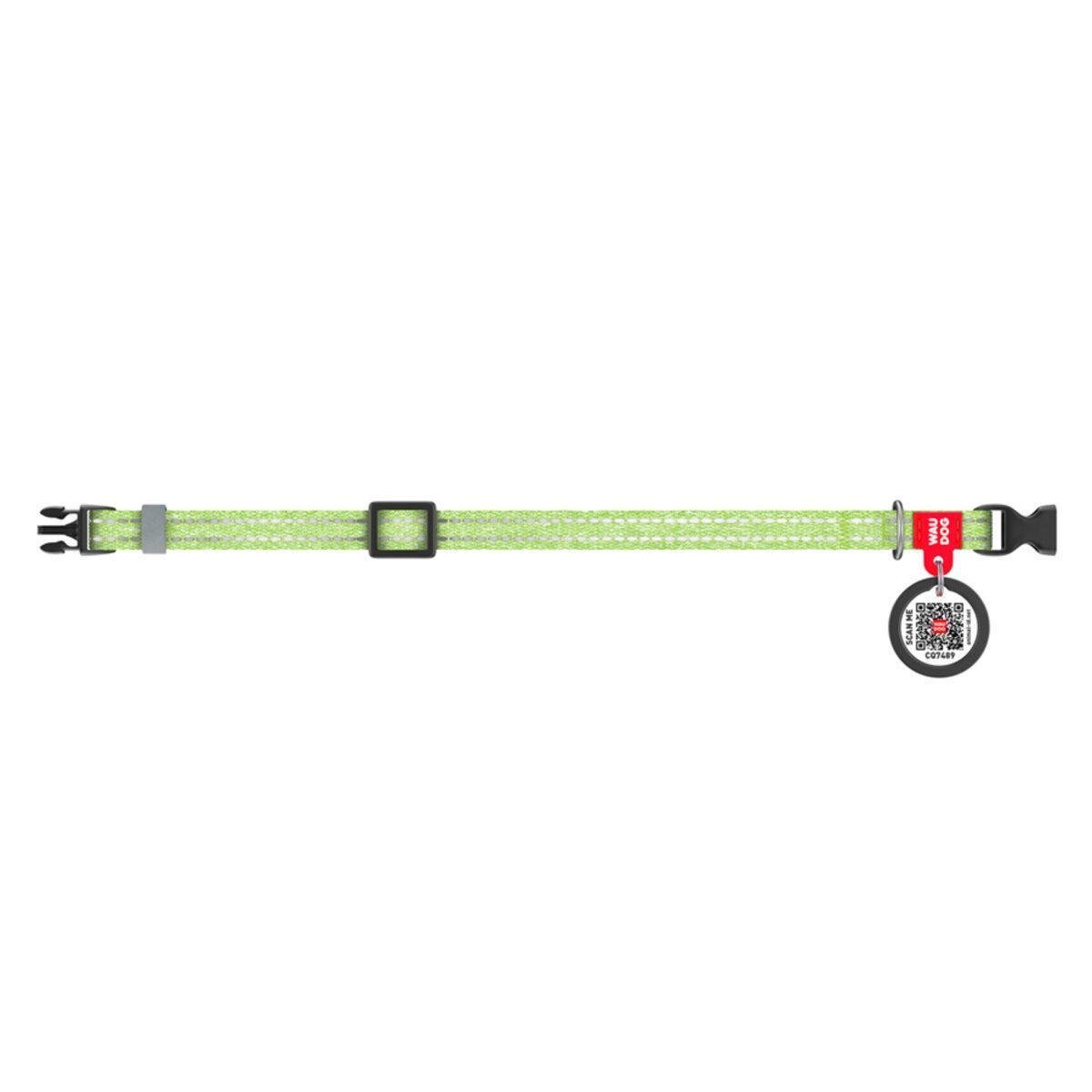 Нашийник для тварин Waudog Re-cotton з QR-паспортом/світловідбиваючий/пластикова пряжка XS 10 мм Салатовий (16405 Col) Нашийник для тварин Waudog Re-cotton з QR-паспортом/світловідбиваючий/пластикова пряжка XS 10 мм Салатовий (16405 Col)