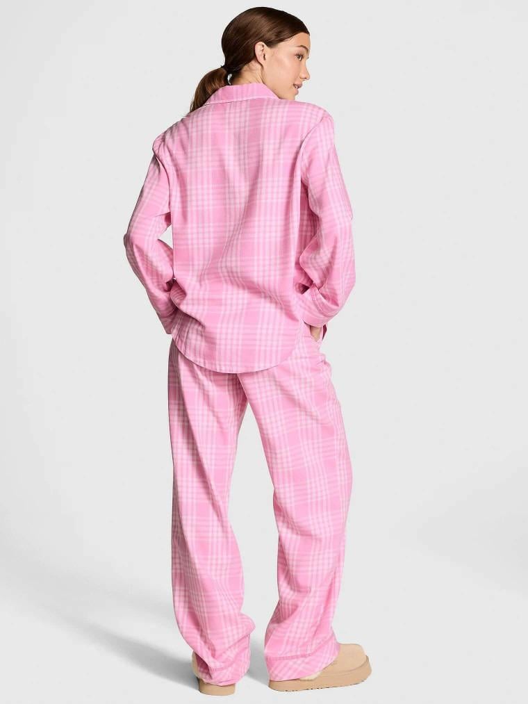 Піжама фланель сорочка/штани Victoria's Secret & PINK Long Pajama Set Regular XS Рожевий (2681260D) - фото 2 Піжама фланель сорочка/штани Victoria's Secret & PINK Long Pajama Set Regular XS Рожевий (2681260D) - фото 2