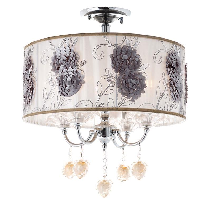 Люстра потолочная с абажуром Light House ES-15792/4 Хром (9515)