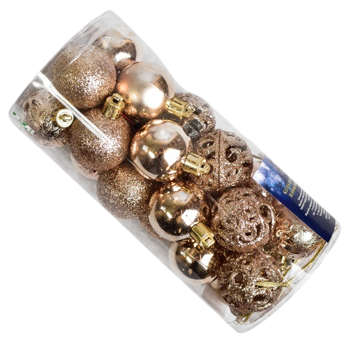 Шары новогодние Stenson R90679 4 см 24 шт. Gold