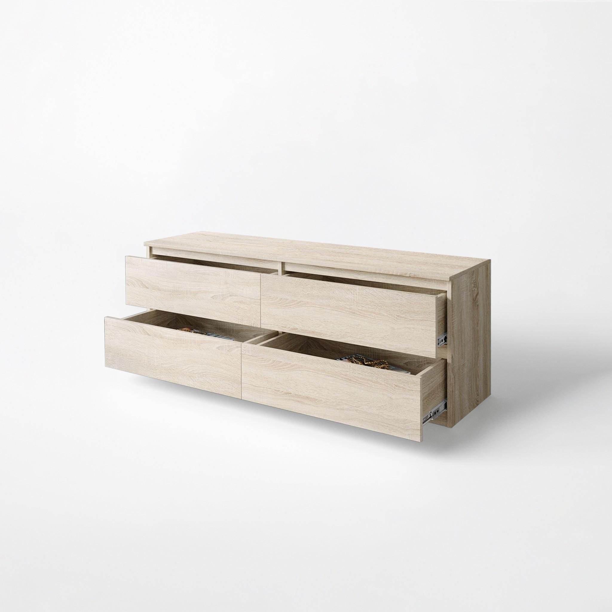 Комплект меблів у вітальню шафа T-211/тумба телевізійна FT-223/комод FT-215 3003х502х2117 мм Дуб Сонома - фото 3