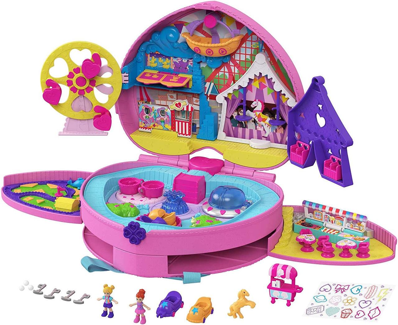 Игровой набор Polly Pocket 2в1 Рюкзак и Парк развлечений GKL60