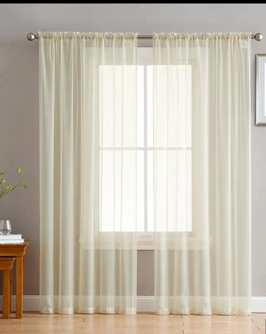 Тюль вуаль шифон 300x170 см Бежевый айвори