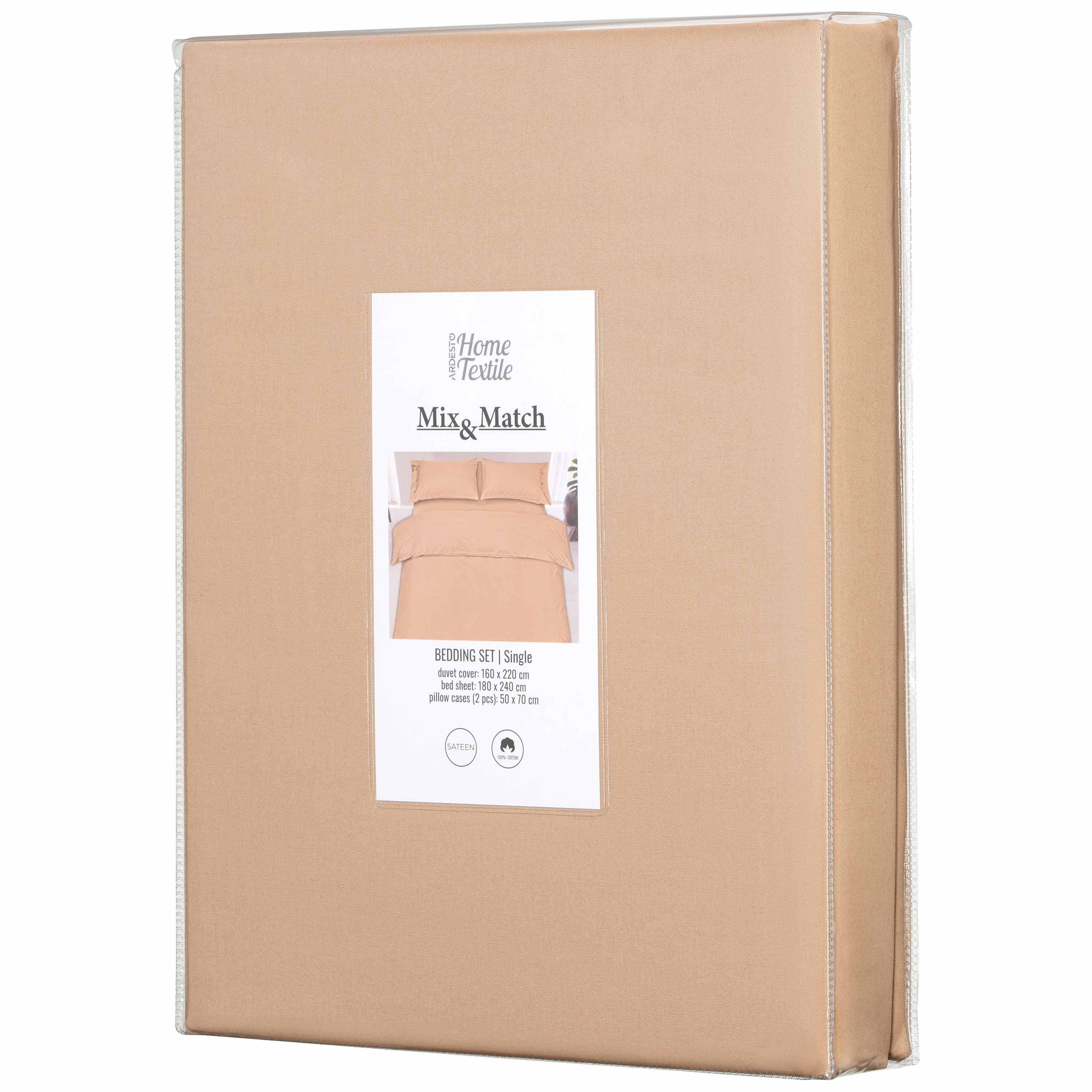 Комплект постельного белья Ardesto Mix&Match полуторный 160х220 см Бежевый (ART1622SI) - фото 3 Комплект постельного белья Ardesto Mix&Match полуторный 160х220 см Бежевый (ART1622SI) - фото 3