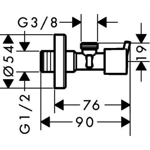 Кран шаровой Hansgrohe Metropol S 13901000 1/2"x3/8" ЗЗ ручка (82057) - фото 2