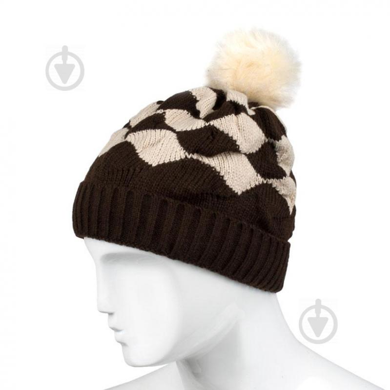 Шапка біні з помпоном Beani'qe Fur Bob Brill One size Коричневий (22859)