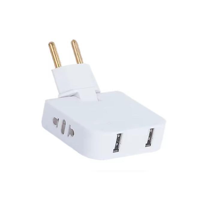 Розетка адаптер поворотный на 180° USB Белый (TR-2-2W)