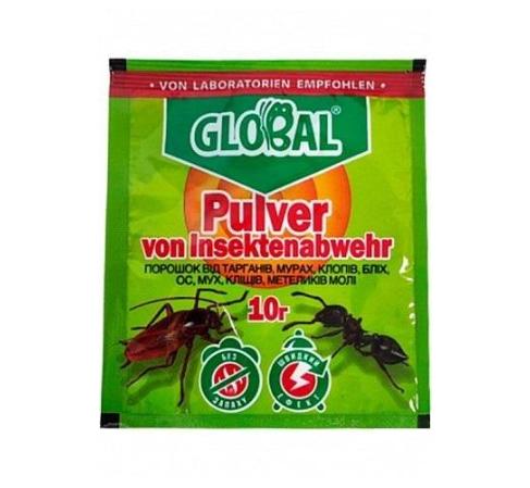 Інсектицид Global порошок проти мурах/тарганів/клопів/бліх/мух концентрат 10 г (28402370)