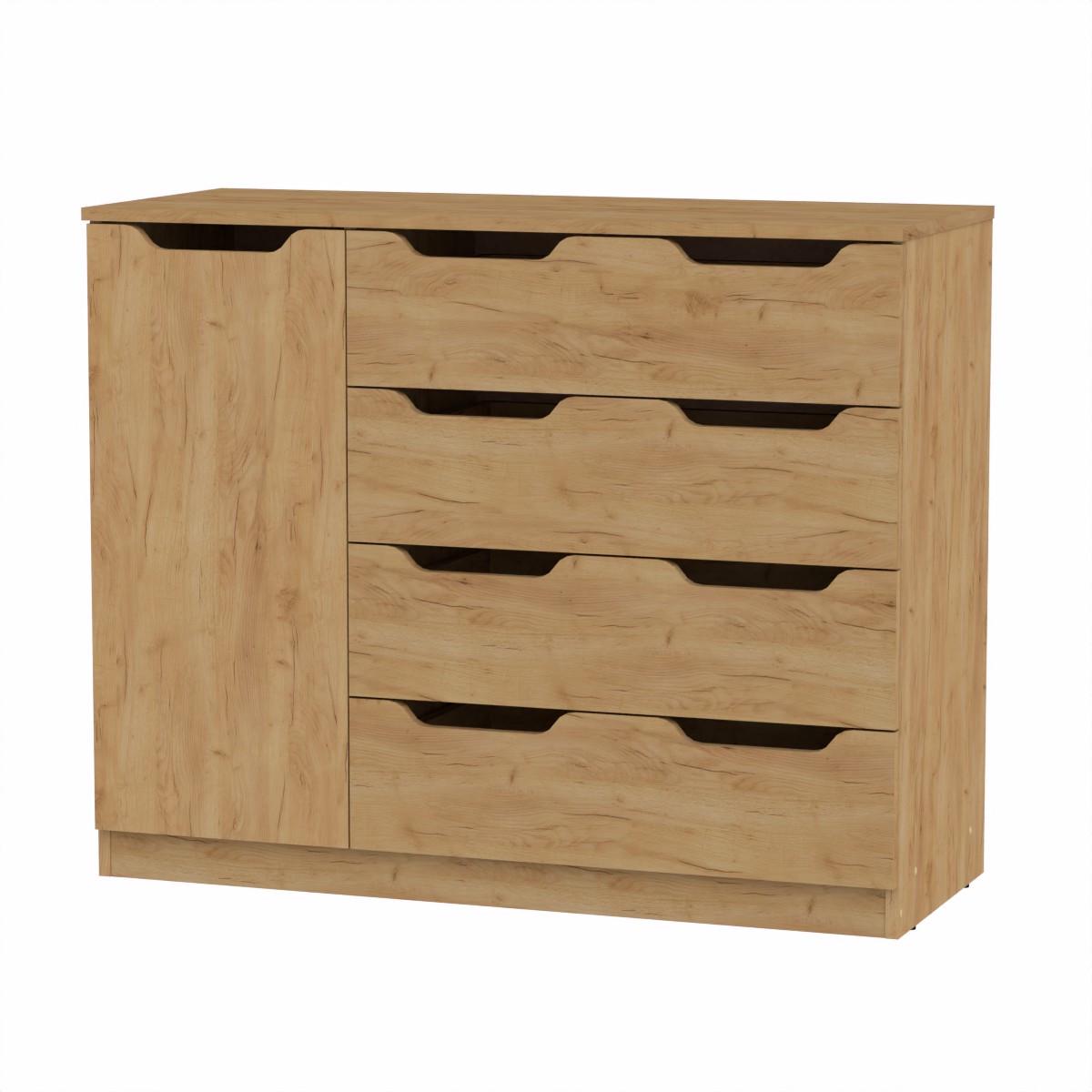 Комод Компаніт без ручок з шухлядами та дверцятами Дуб крафт золотий (26967879) - фото 1 Комод Компаніт без ручок з шухлядами та дверцятами Дуб крафт золотий (26967879) - фото 1