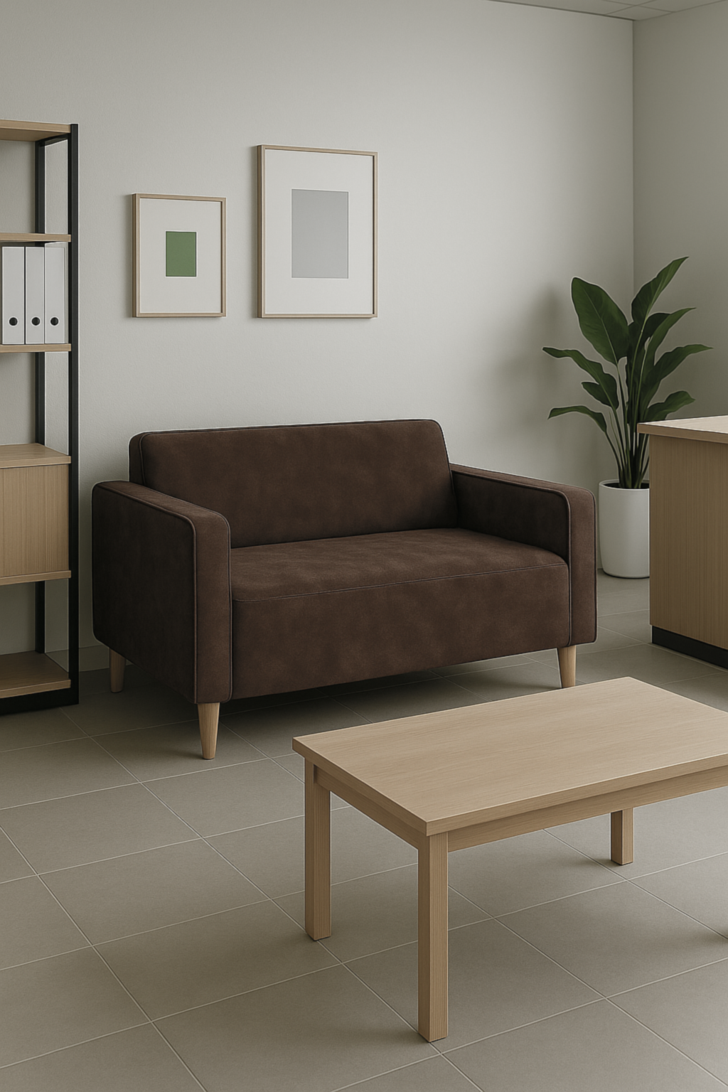 Диван офисный Tobi Sho Селдон с подлокотниками 1460х680х770 мм велюр Крокус Коричневый/23 (59rt6fr1) - фото 3