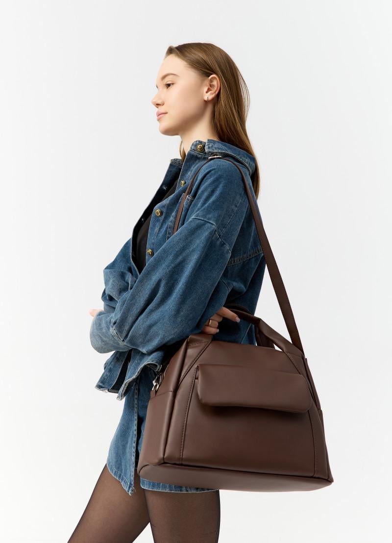 Спортивная сумка женская Sambag Vogue BKT 37х25х16 см Шоколадный (90158020)