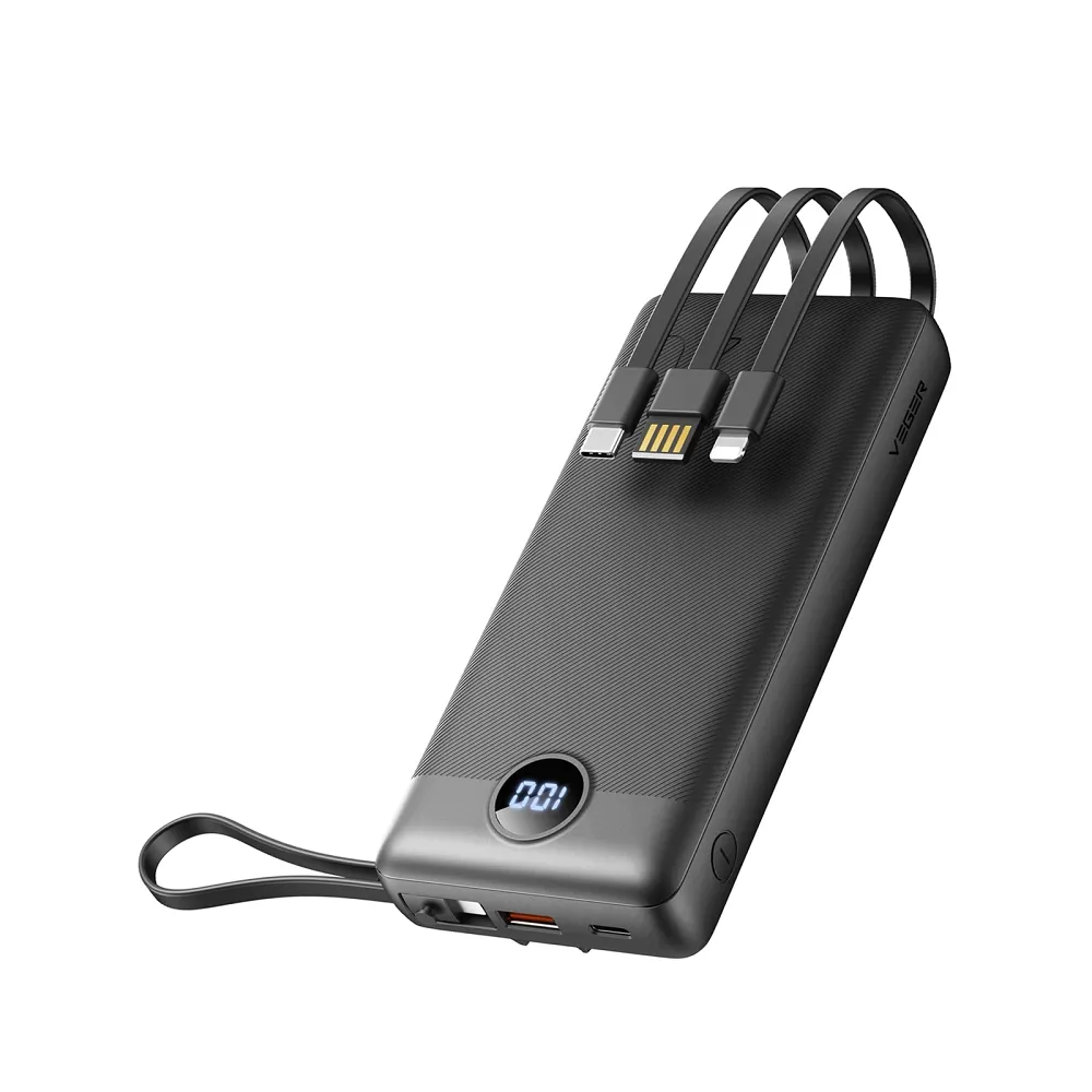 Повербанк VEGER C20 20000 mAh Micro USB/Type C/Lightning Black (id_8317)