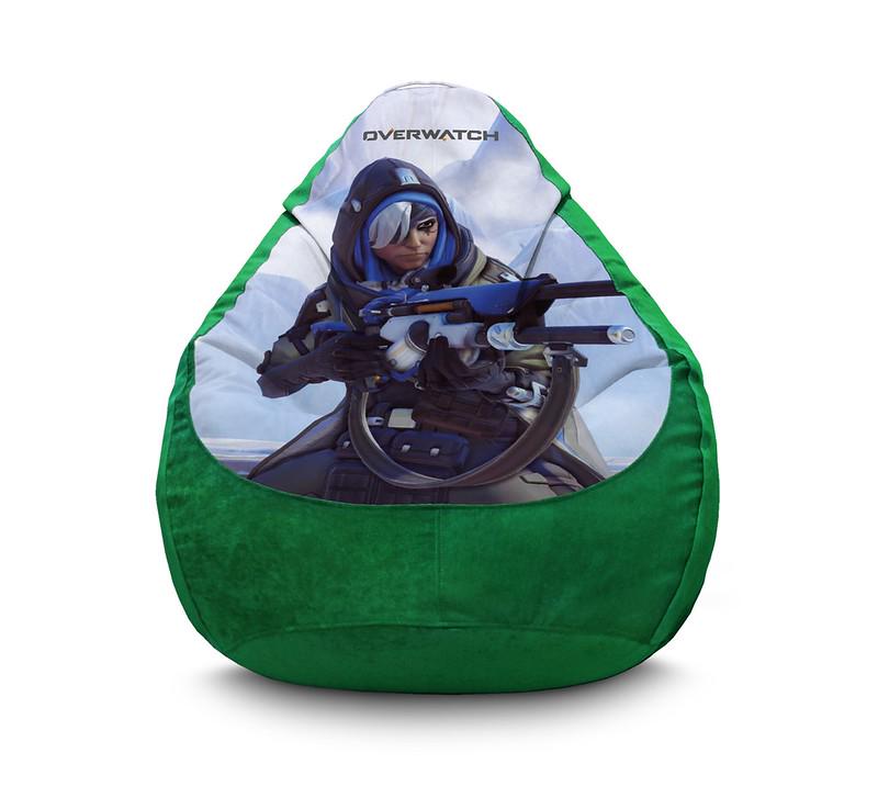 Крісло мішок iPuff Overwatch Ana Флок XL 80x110 см Зелений