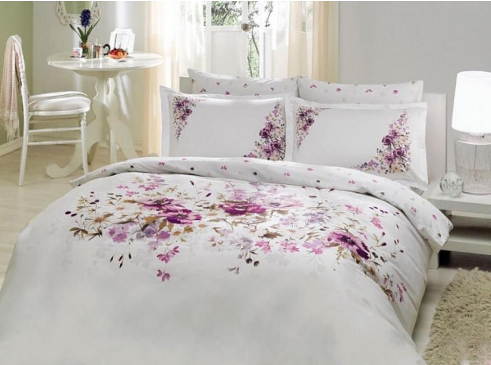 Постільна білизна TAC сатин Delux Camila lila v03 сімейна Ліловий (2000008474450)