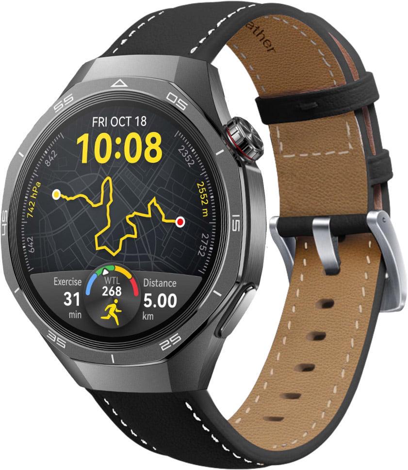 Ремешок кожаный Folsa для Huawei Watch GT 5/GT 5 Pro 46 мм Black (38646-2B)