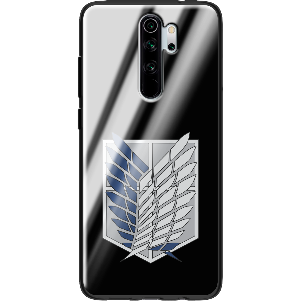 Чехол Boxface Xiaomi Redmi Note 8 Pro Атака Титанов Крылья Свободы Черный силикон со стеклом (38222-bk88-38352)