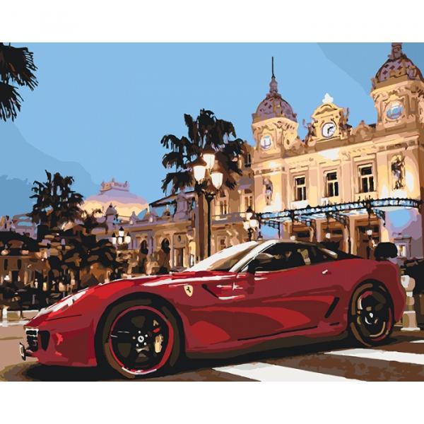 Набор для росписи по номерам Идейка Загородный дом Яркая Феррари 40х50 см (КНО2515-mt)