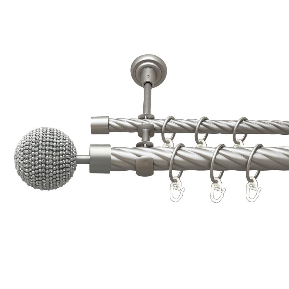 Карниз для штор Orvit Карера двухрядный скрученный 25/16 мм 160 см Сатин (00-00023544)