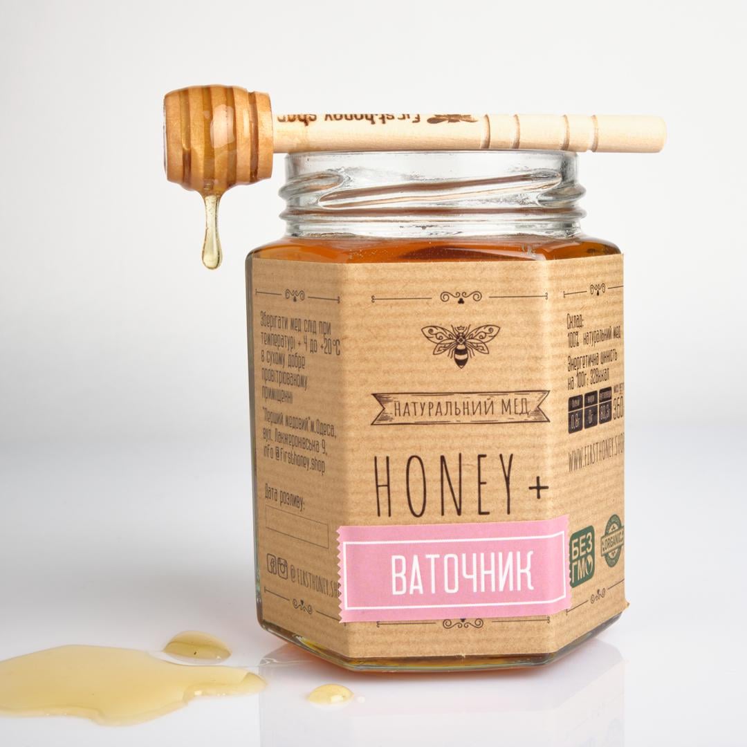 Мед натуральний Honey+ Natural ваточник 360 г
