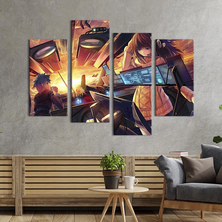 Картина на холсте Пилоты в стиле аниме 149x106 см (1421-42)