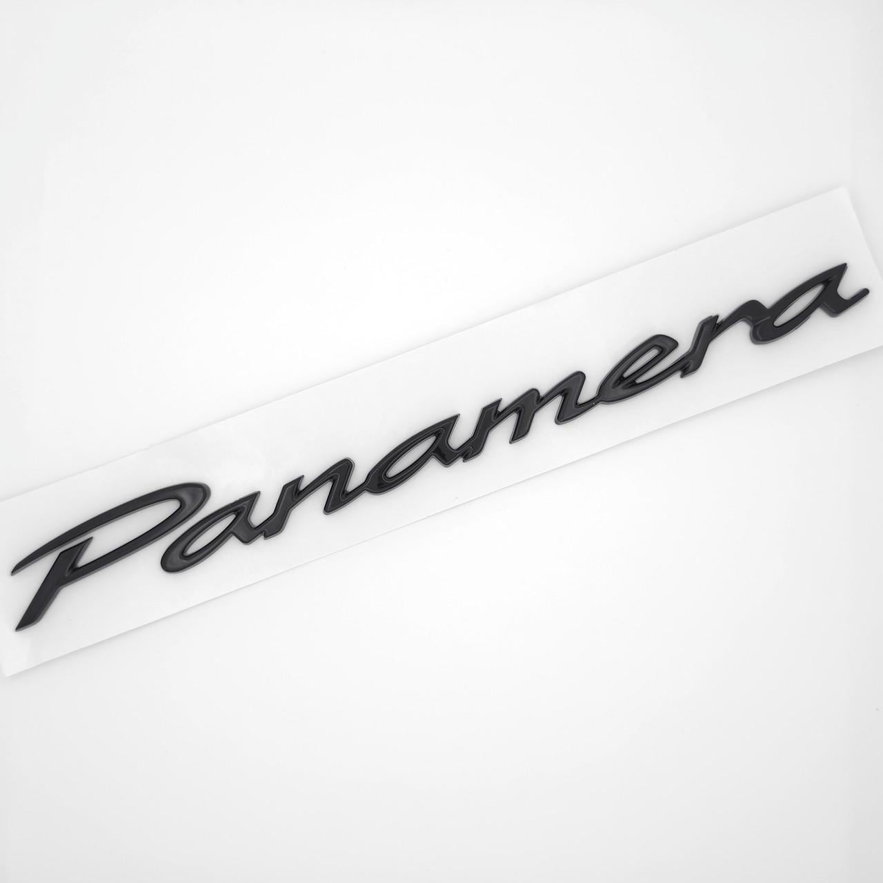 Емблема напис Panamera Porsche 22,9х2,3 см ABS Чорний глянець (3085335394)