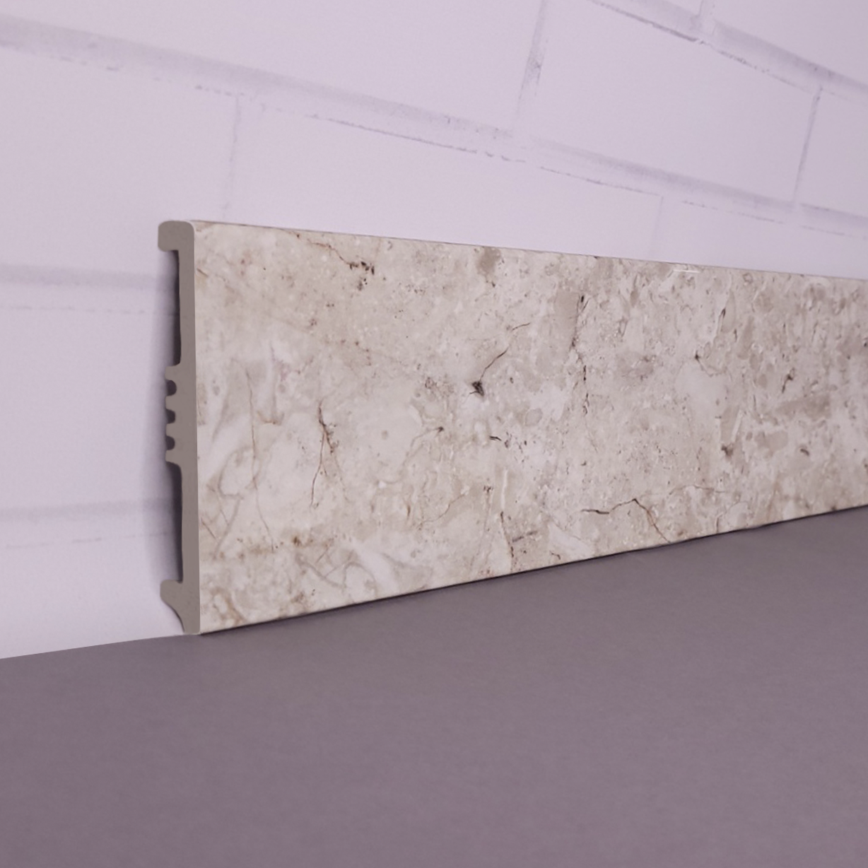 Плинтус дюрополимерный 100х13х2500 мм Светлый оникс (10013P-1972)