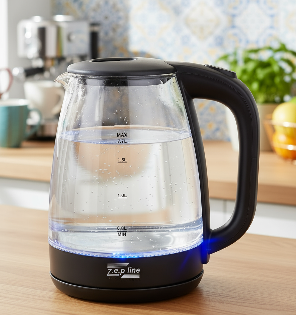 Чайник электрический дисковый с подсветкой Zepline 2200 Вт 2 л