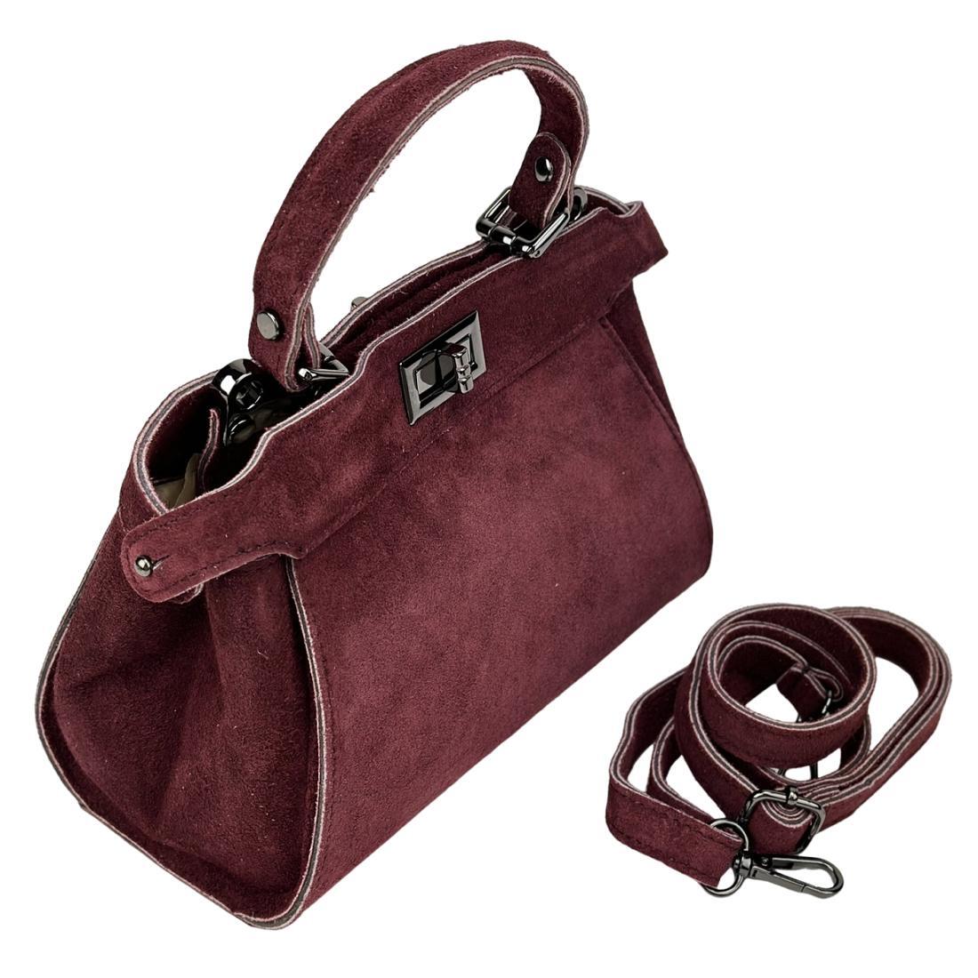 Женская сумка кросс-боди Royal Bag F-IT-4442BO замшевое Бордовый (8075) - фото 6