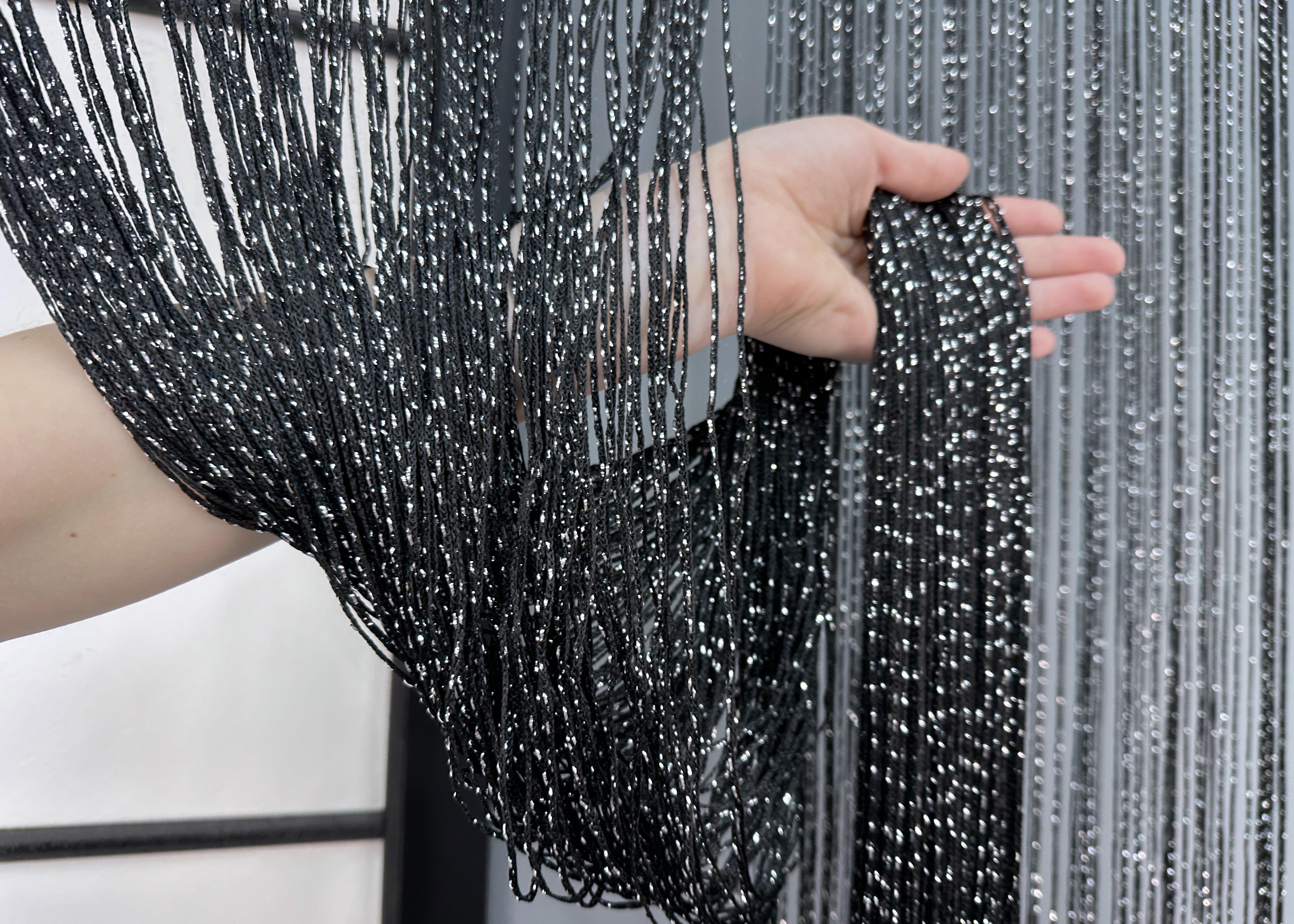 Шторы-нити с люрексом 300х300 см Черный (61-099) - фото 6 Шторы-нити с люрексом 300х300 см Черный (61-099) - фото 6