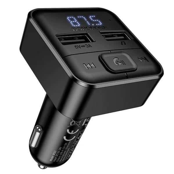 Автомобільний адаптер з FM-модулятором Borofone BC63 Selecto Bluetooth 5.4 15W 2xUSB Black (6941991126185) Автомобільний адаптер з FM-модулятором Borofone BC63 Selecto Bluetooth 5.4 15W 2xUSB Black (6941991126185)