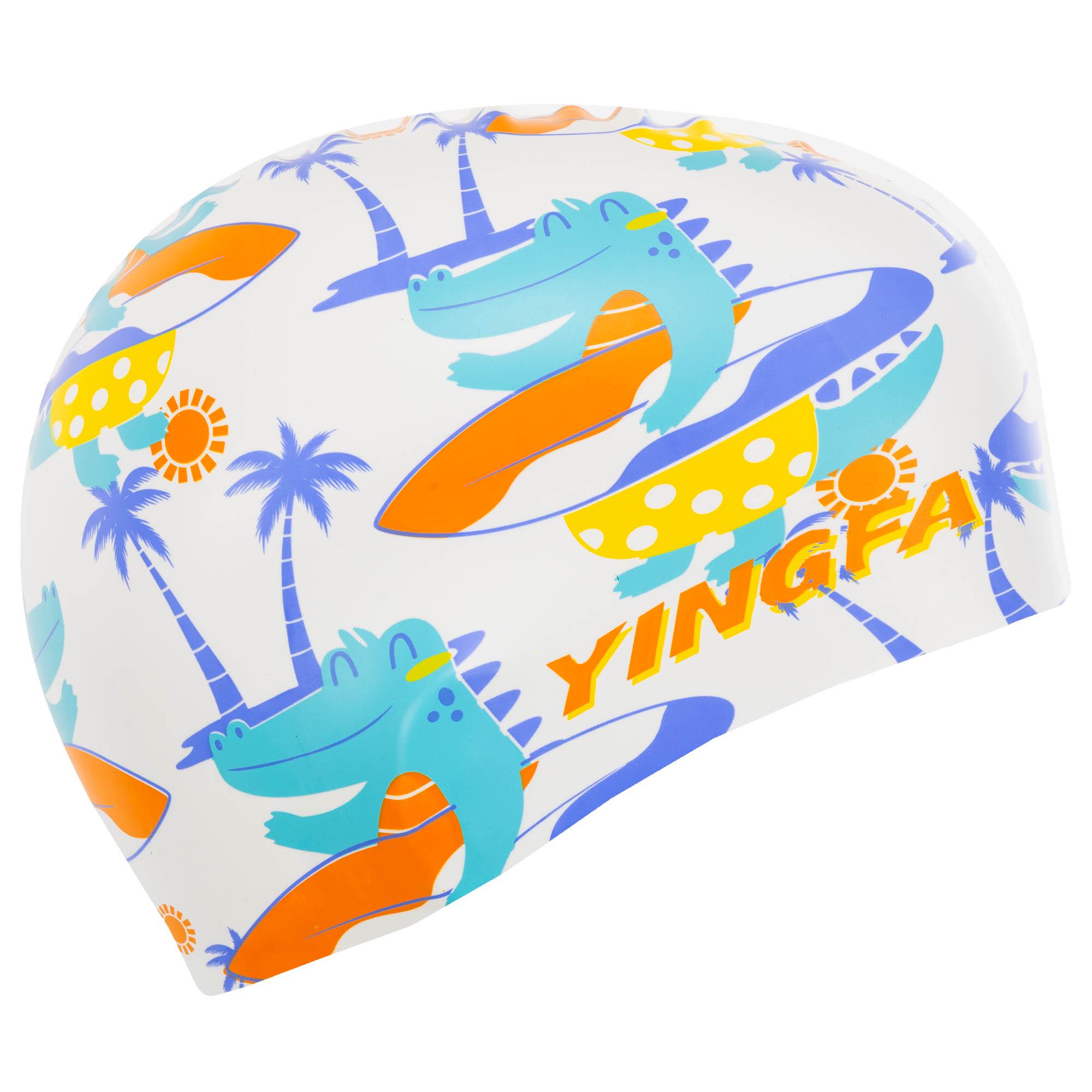 Шапочка для плавання дитяча YINGFA K0012 силіконова Біло-помаранчевий (K0012_Белый-оранжевый) - фото 3 Шапочка для плавання дитяча YINGFA K0012 силіконова Біло-помаранчевий (K0012_Белый-оранжевый) - фото 3