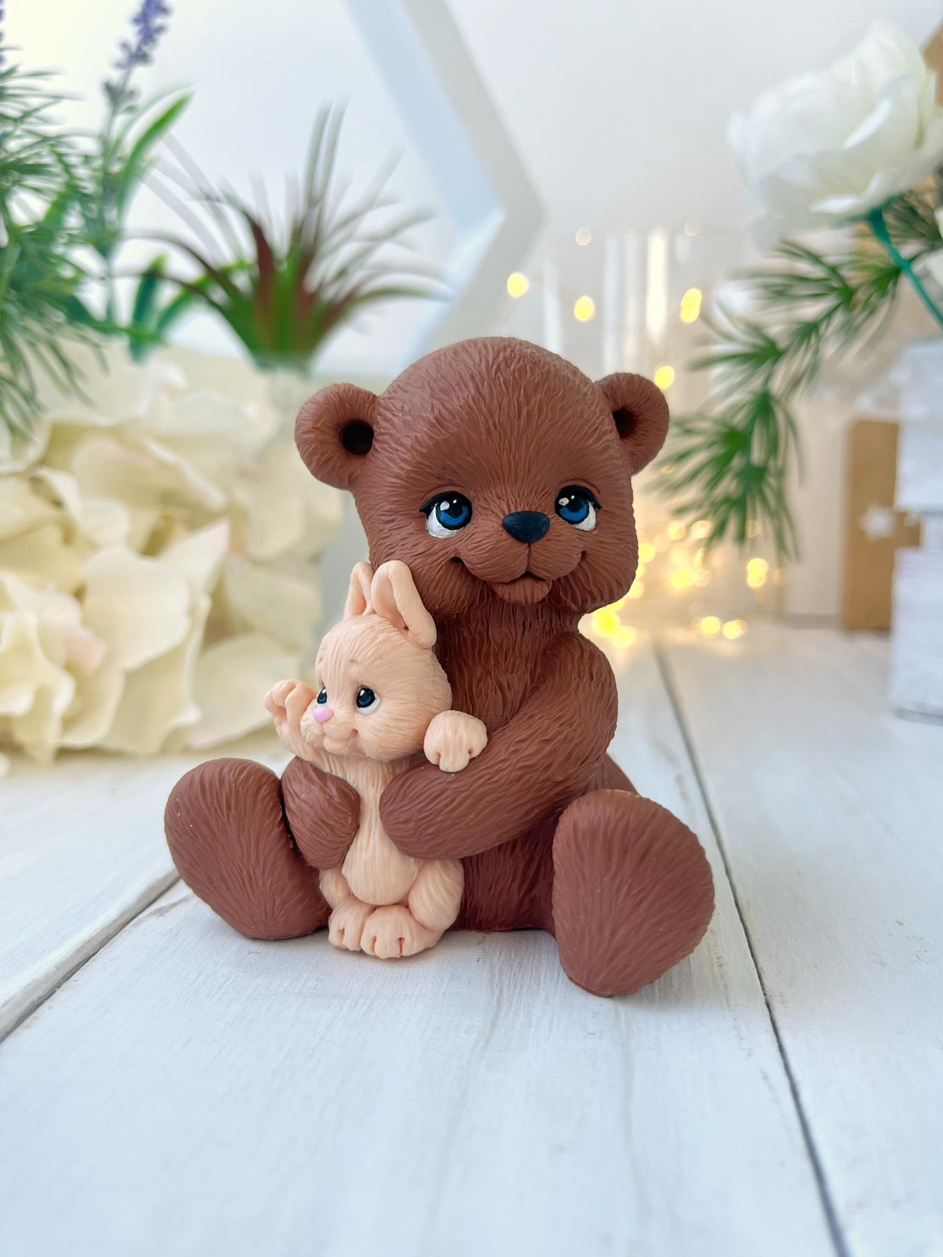 Силіконовий молд Ведмедик із зайкою 3 (9168)