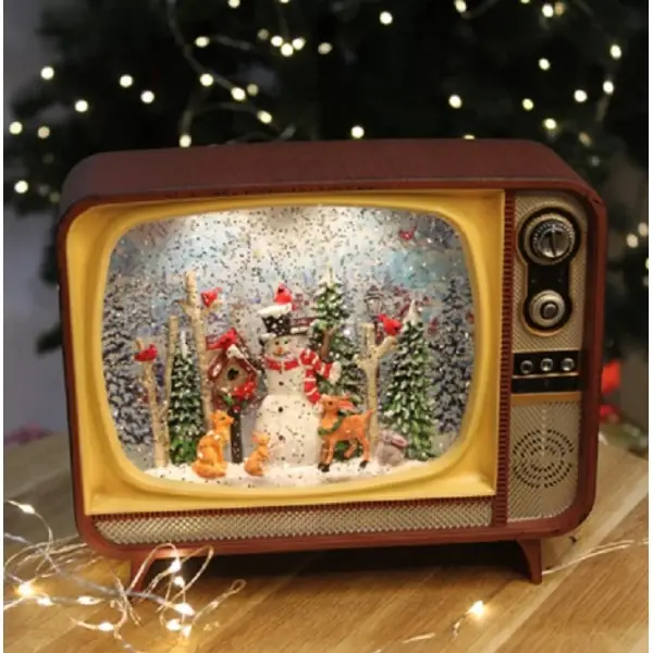 Ночник новогодний XMAS WDL-24034B Ретро телевизор с LED подсветкой и музыкой (ML-04995)