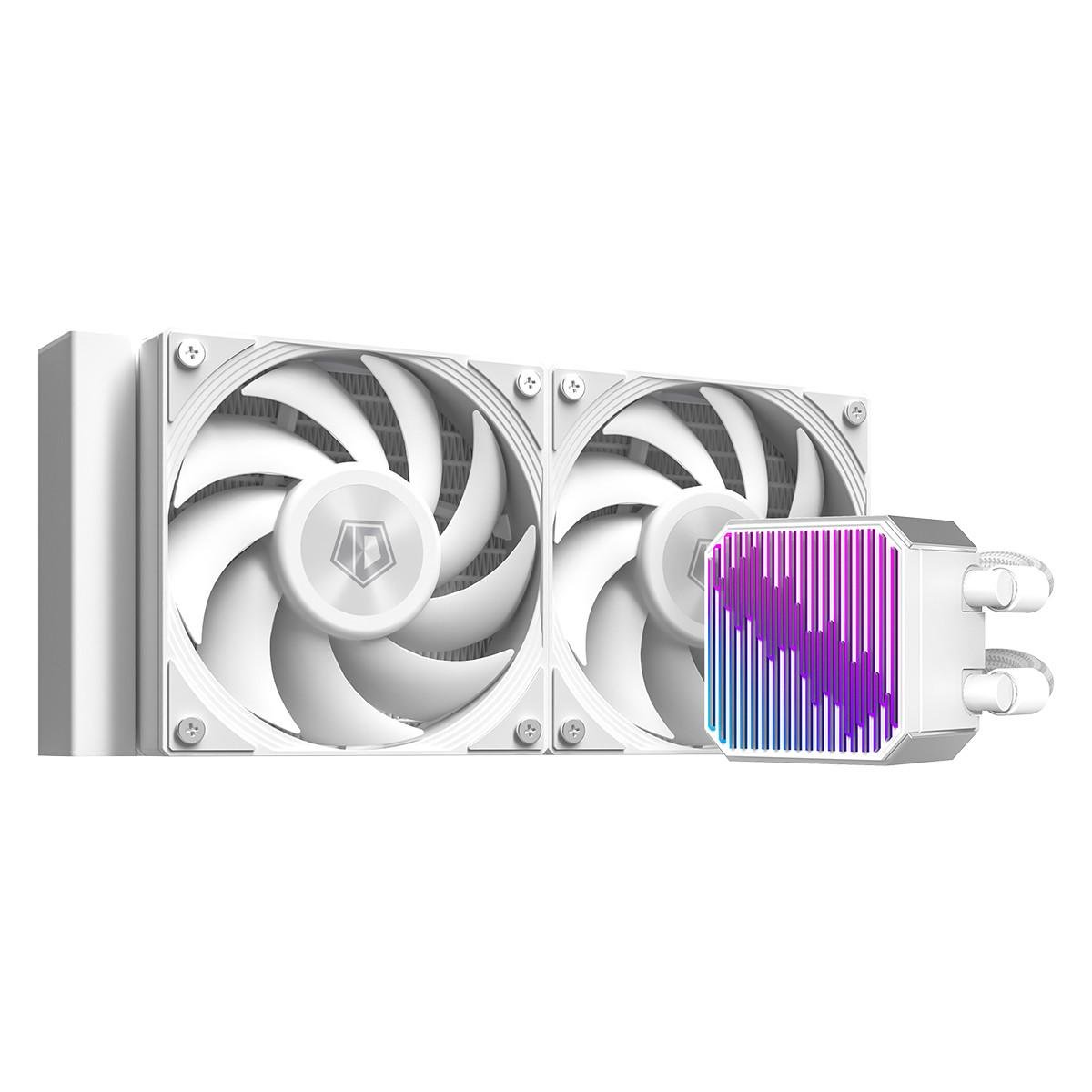 Система водяного охолодження ID-Cooling DX240 Max із двома вентиляторами 120 мм White
