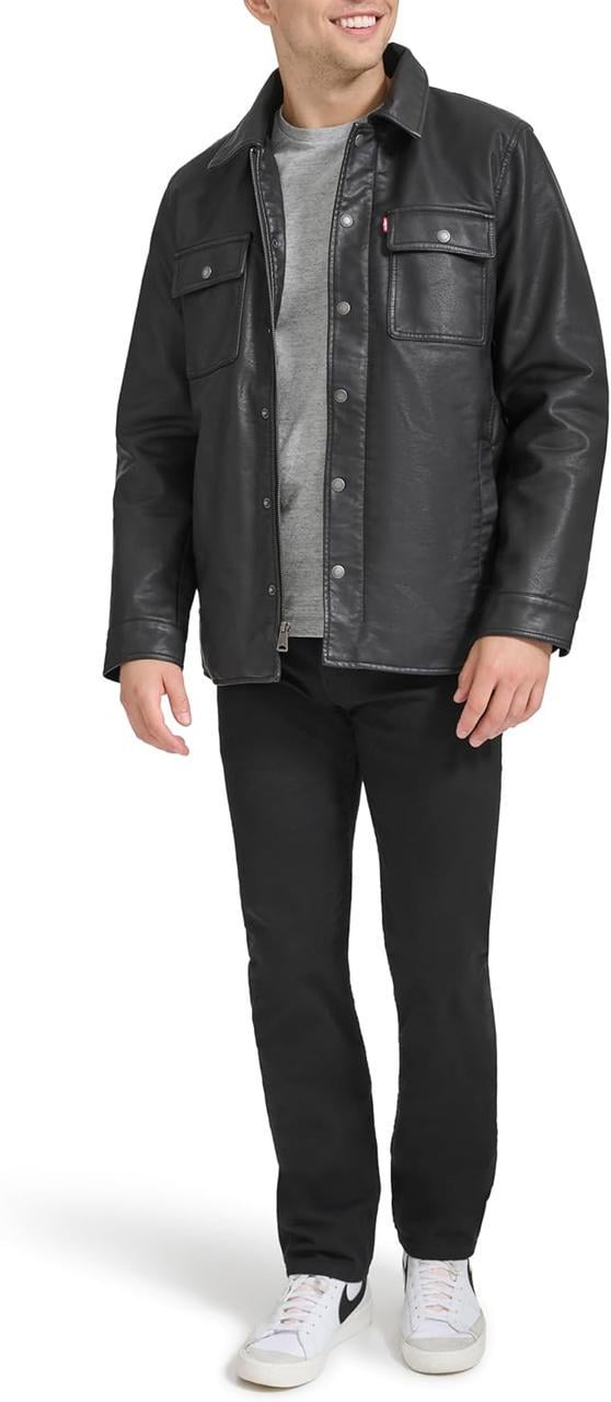 Куртка чоловіча демісезонна Levi's Buffed Cow Faux Leather 232672216 зі штучної шкіри M Чорний (2838845469) - фото 6 Куртка чоловіча демісезонна Levi's Buffed Cow Faux Leather 232672216 зі штучної шкіри M Чорний (2838845469) - фото 6